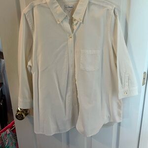 L.L. Bean White Button-Up Shirt
